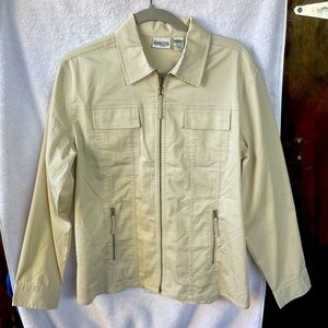 Chico’s Ocean Beach Twill Tab Jacket Sep Glaze; NWT; M/8